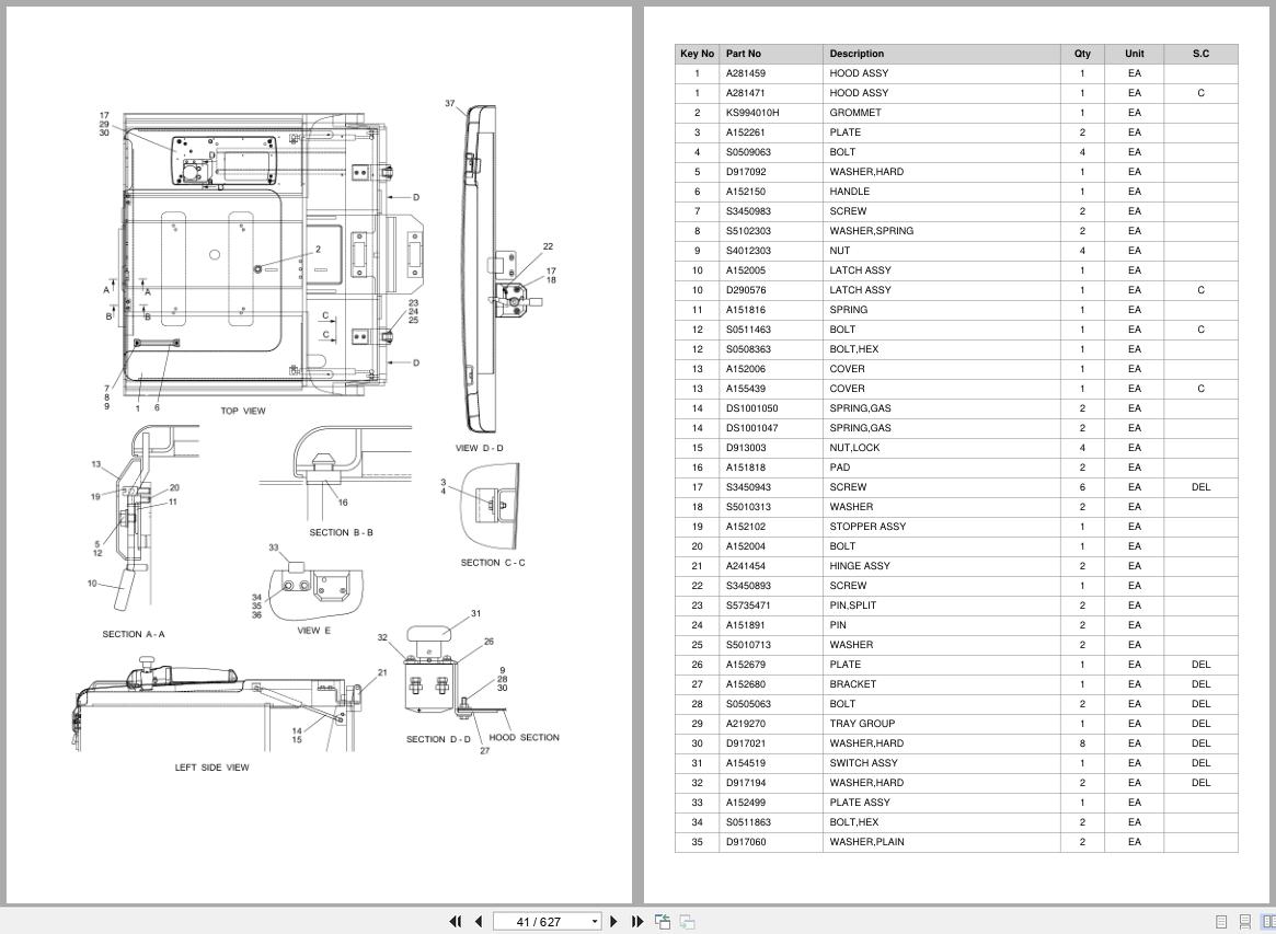 Doosan Forklift B22X B25X B30X B32X Parts Catalog SB1040 (2)