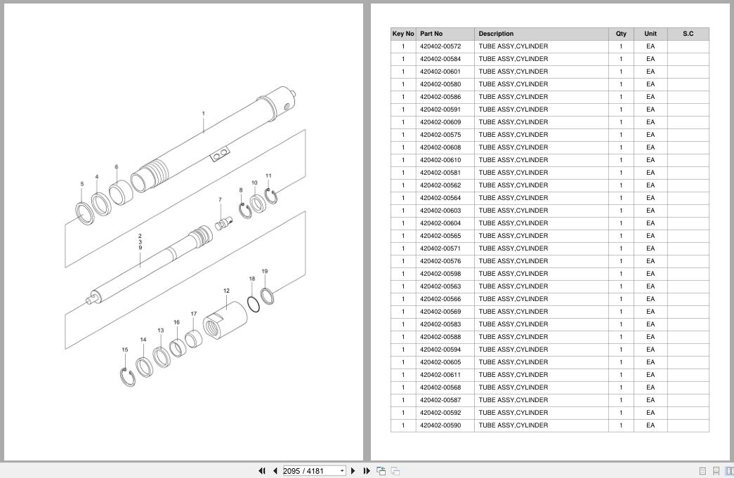 Doosan Forklift B22X7 B25X7 B25XL7 B30X7 B35X7 Parts Catalog SB1240 (2)