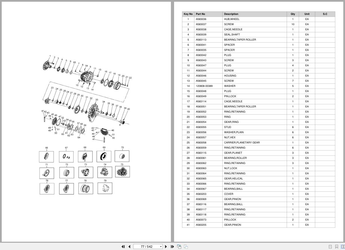 Doosan Forklift B40X5 B45X5 B50X5 Parts Catalog SB1085 (2)