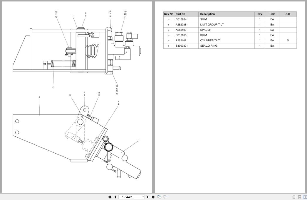 Doosan Forklift BC15S BC18S BC20SC Parts Catalog SB1060 (1)