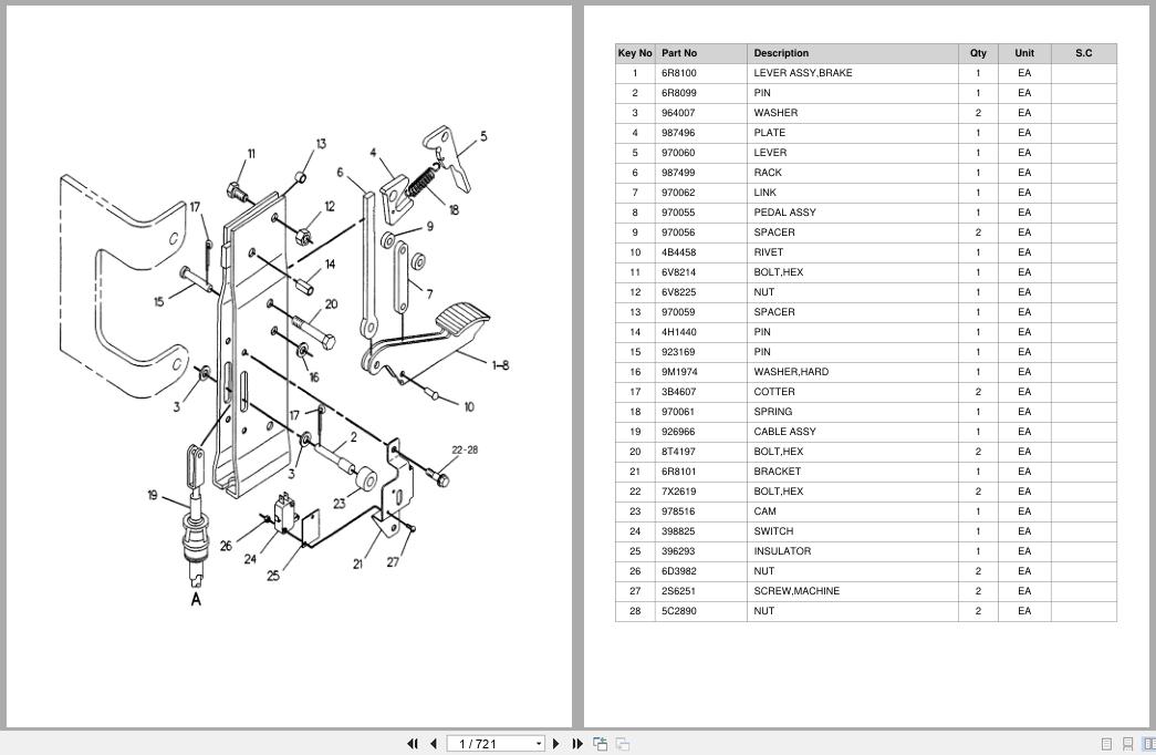 Doosan Forklift BC20S BC25S BC30S Parts Catalog D270467 (1)