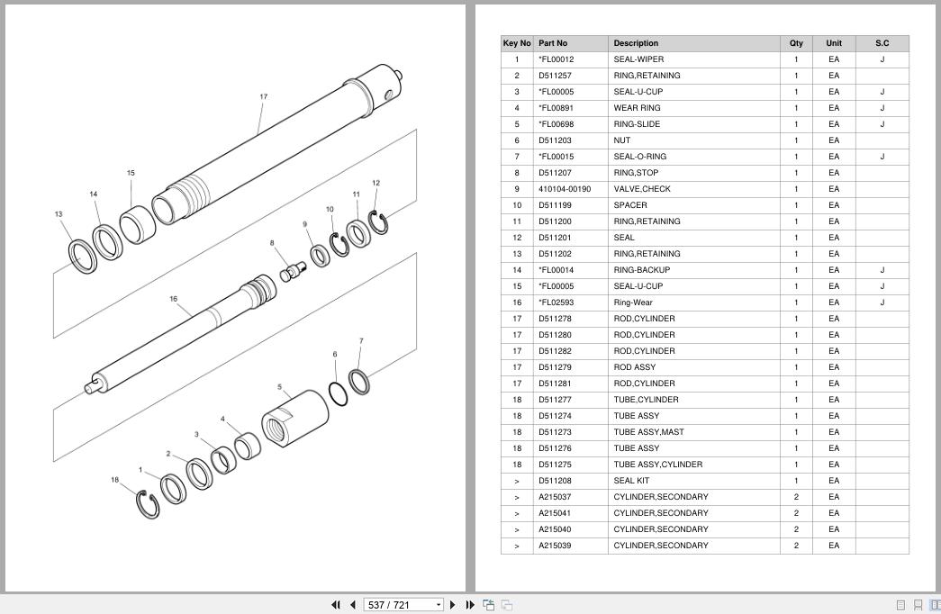 Doosan Forklift BC20S BC25S BC30S Parts Catalog D270467 (2)