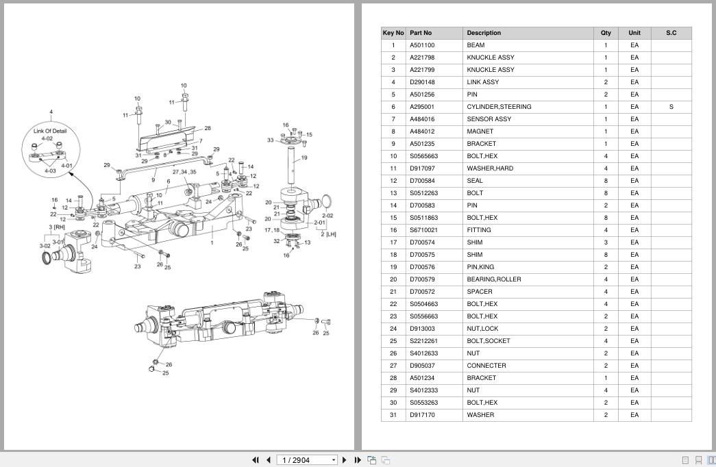 Doosan Forklift BC20S5 BC25S5 BC30S5 BC32S5 BC25SE5 Parts Catalog SB1082 (1)
