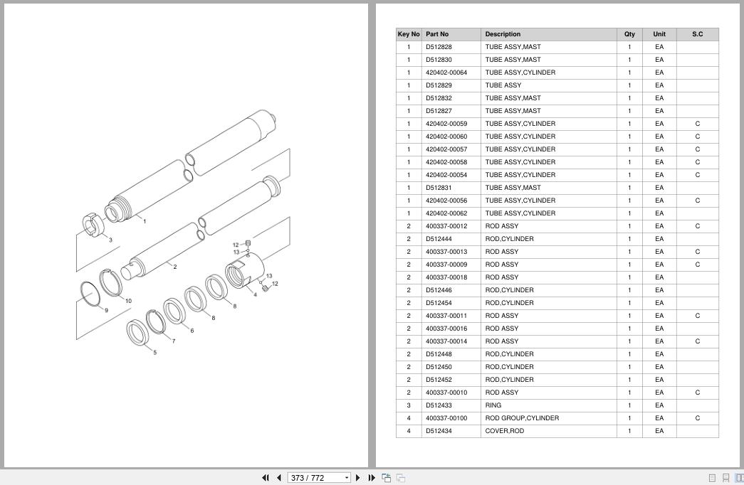 Doosan Forklift BR13J5 BR15J5 BR18J5 Parts Catalog SB1116 (2)