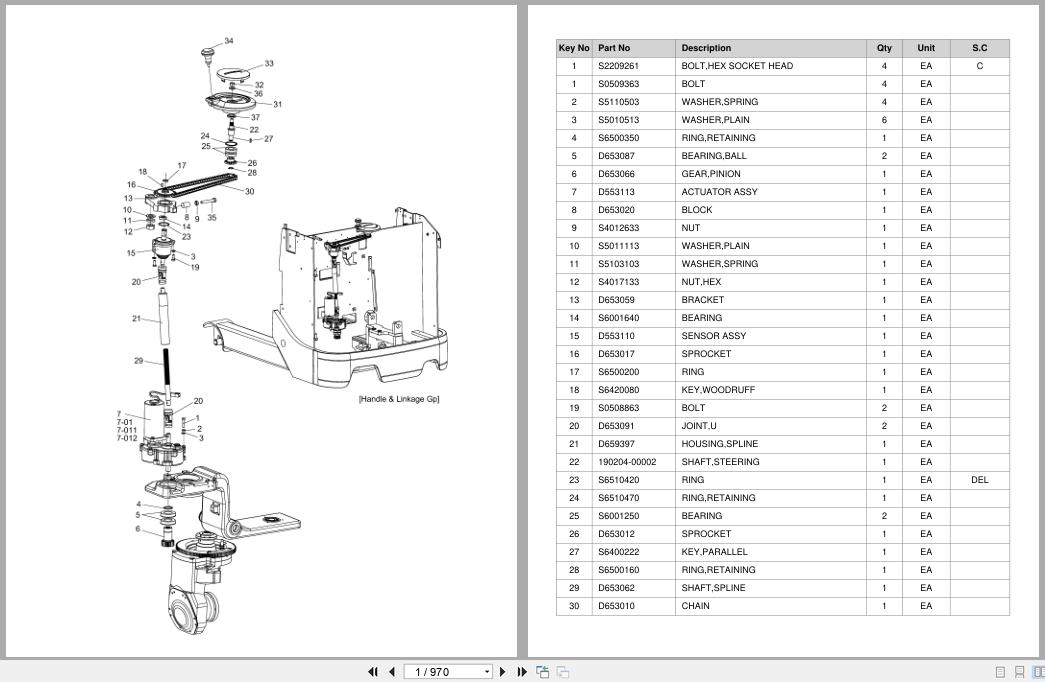 Doosan Forklift BR13S7 BR15S7 BR18S7 Parts Catalog SB1125 (1)
