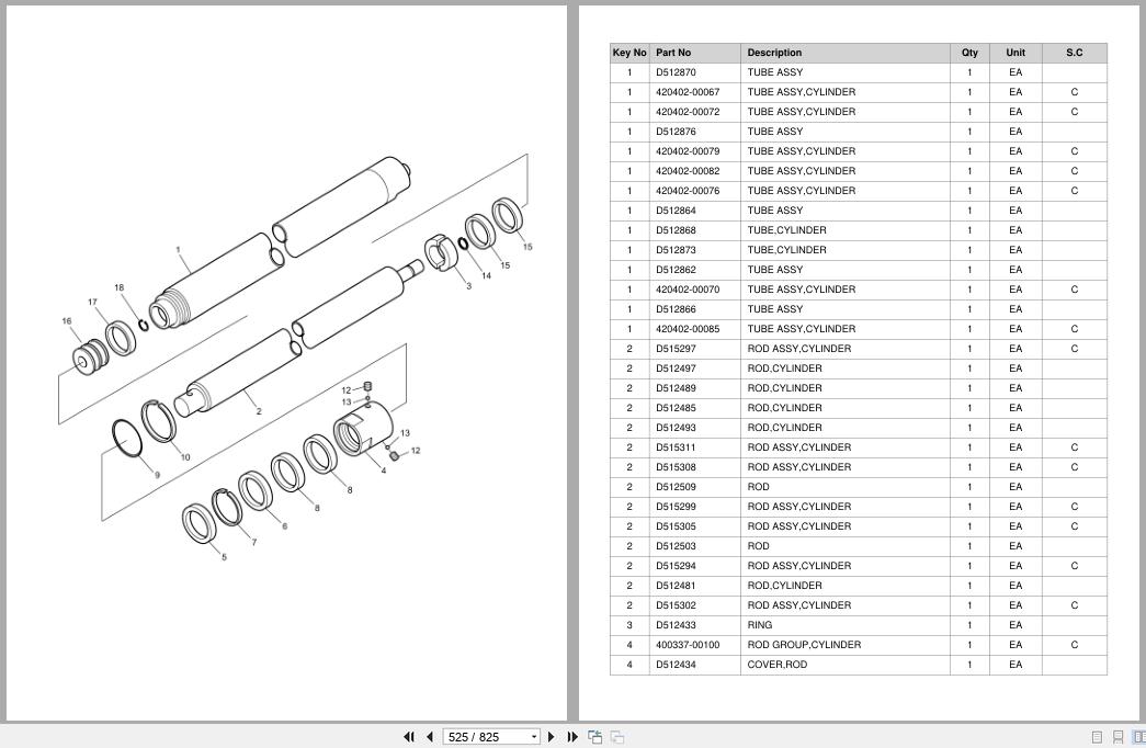 Doosan Forklift BR13S9 BR15S9 BR18S9 Parts Catalog SB1274 (2)