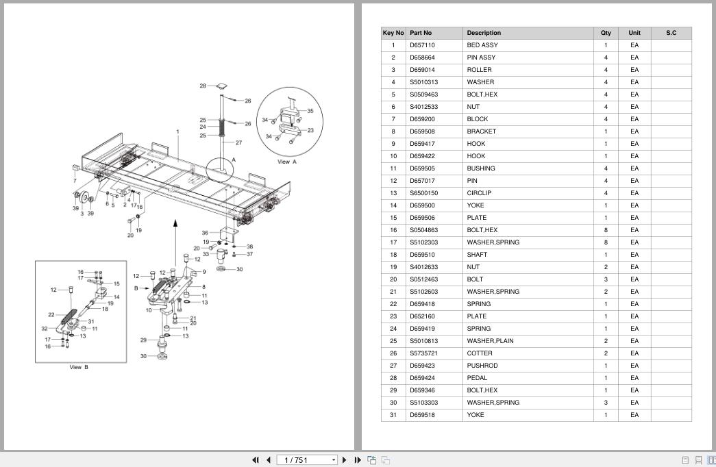 Doosan Forklift BR14JW5 BR16JW5 Parts Catalog SB1117 (1)