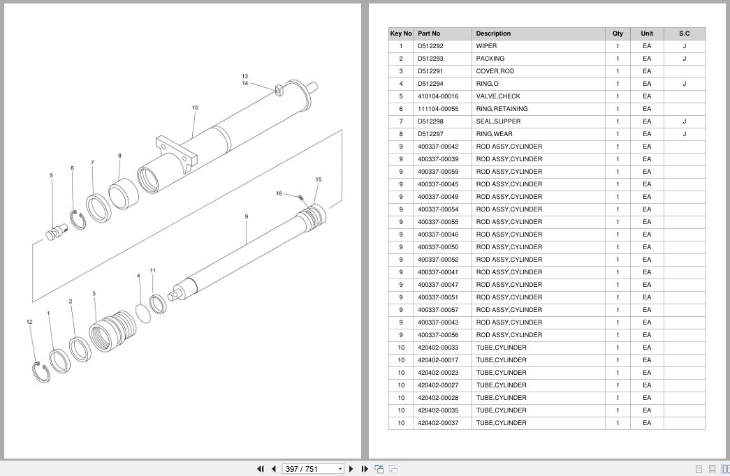 Doosan Forklift BR14JW5 BR16JW5 Parts Catalog SB1117 (2)