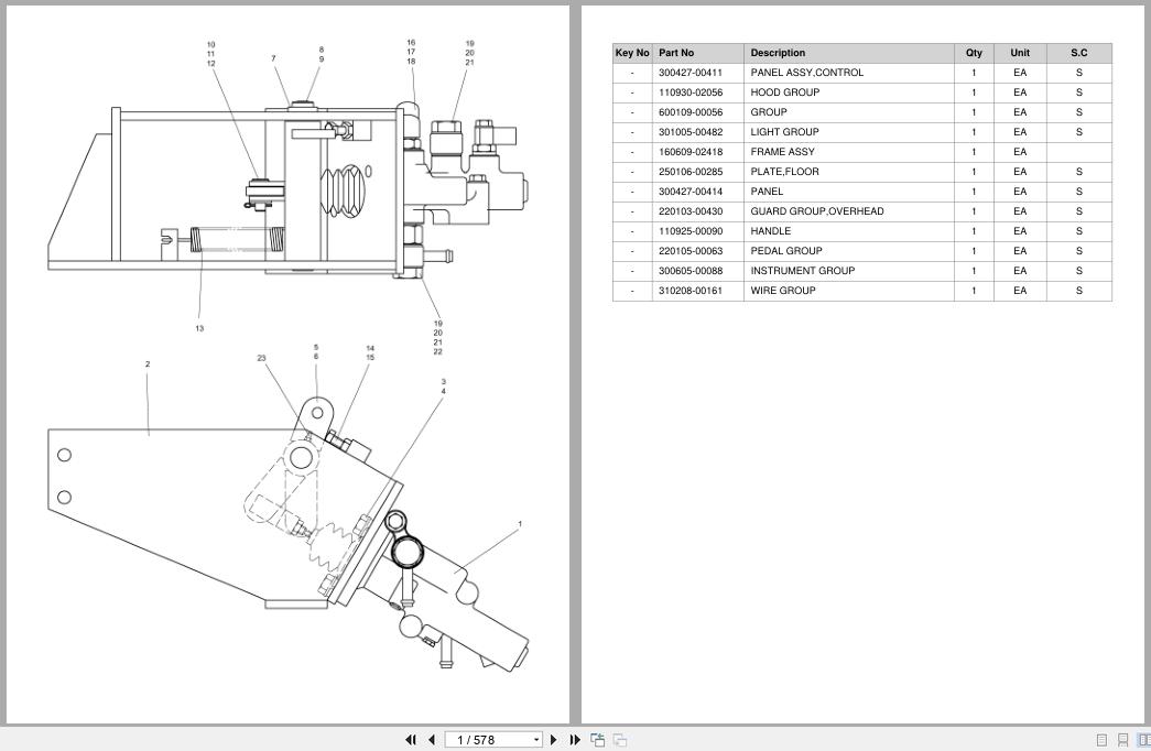 Doosan Forklift BR14JW7 BR16JW7 Parts Catalog SB1141 (1)