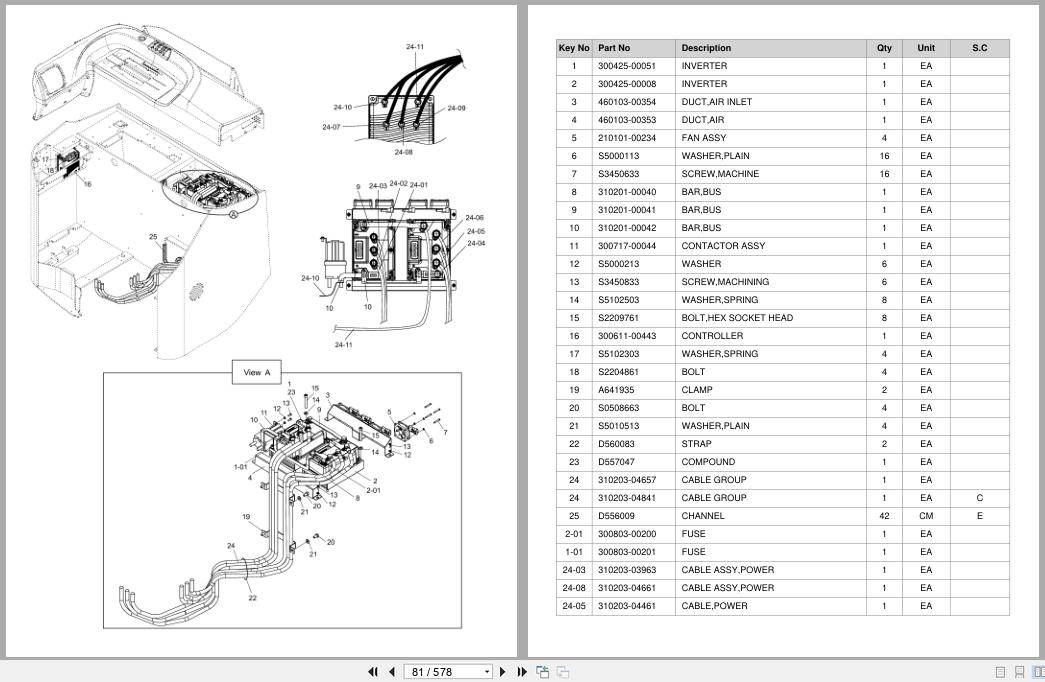 Doosan Forklift BR14JW7 BR16JW7 Parts Catalog SB1141 (2)