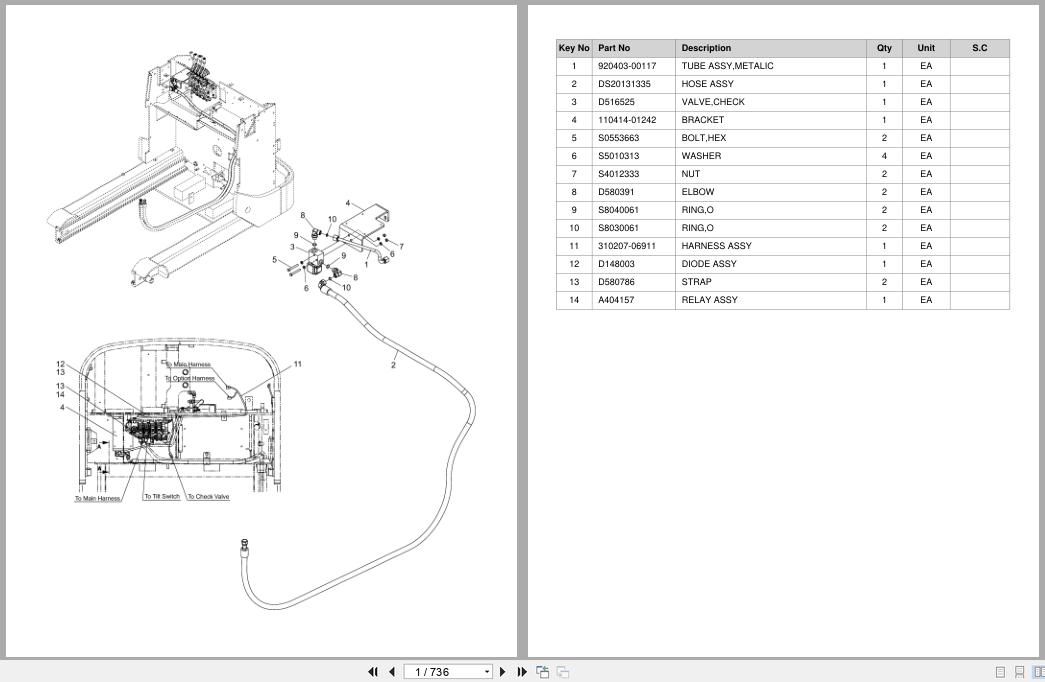 Doosan Forklift BR20S7 BR25S7 Parts Catalog SB1126 (1)