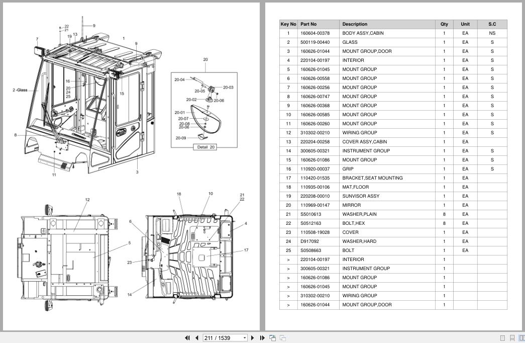 Doosan Forklift D140S7 D160S7 Deutz Tier 3 Parts Catalog SB1259 (2)