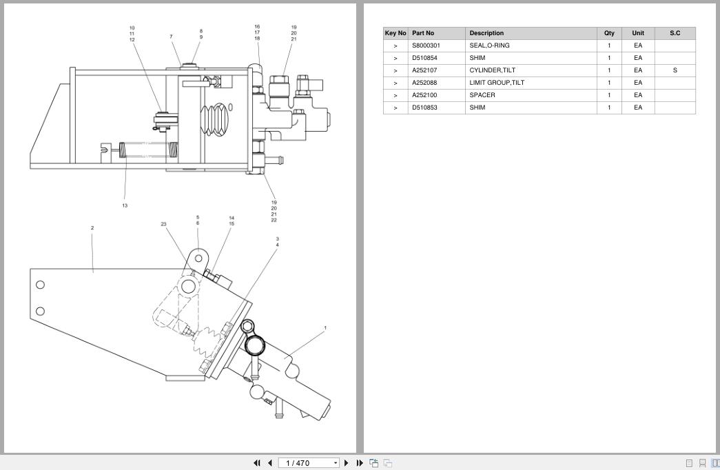 Doosan Forklift D15S2 D18S2 D20SC2 Parts Catalog SB1024 (1)