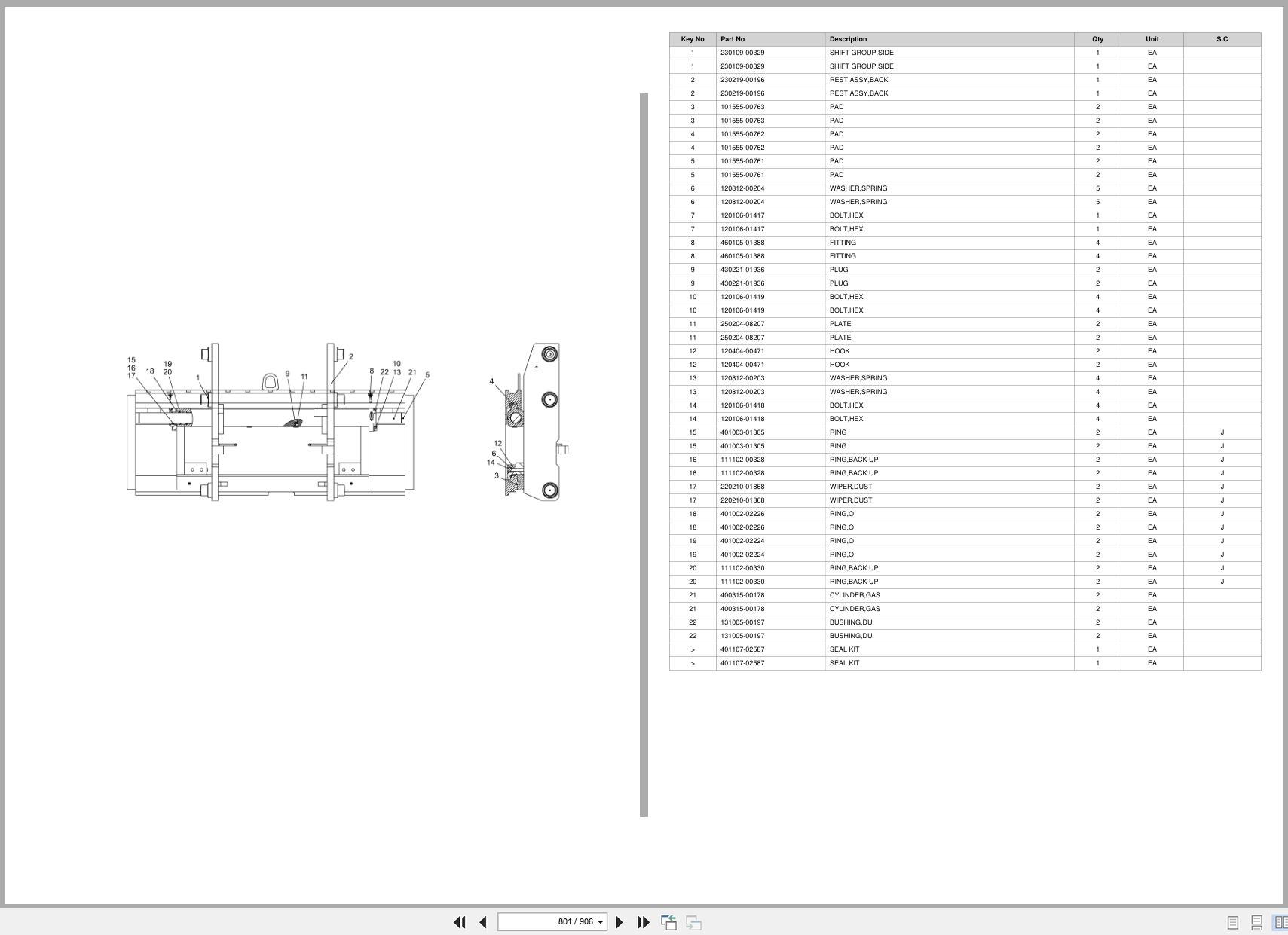 Doosan Forklift D20GP D25GP D30GP 34KW Parts Catalog SB1254E (2)