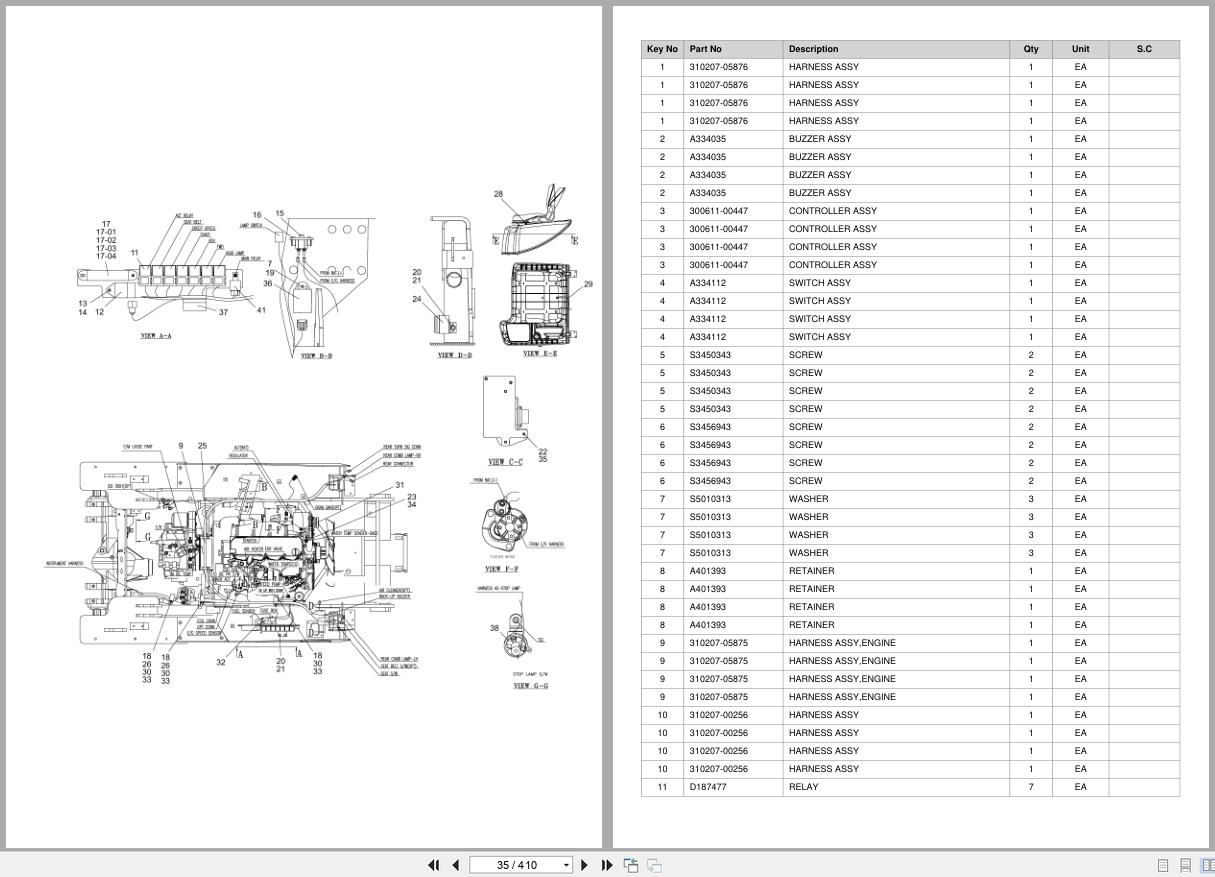 Doosan Forklift D20SE D25SE D30SE 4TNV98ZSDF Parts Catalog SB5144Y (2)