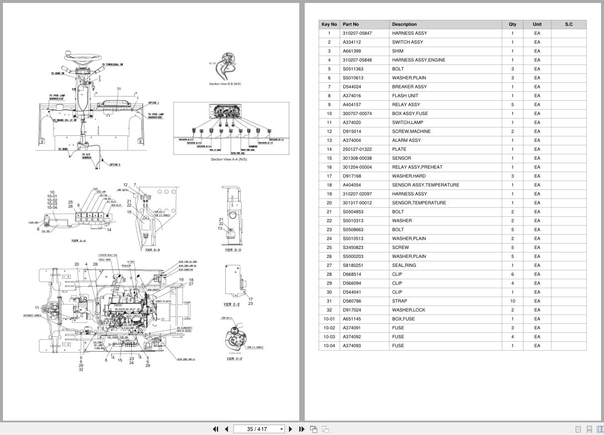 Doosan Forklift D30G CH50 Parts Catalog SB5143Y (2)