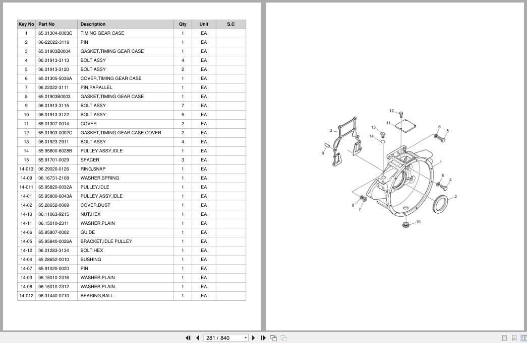 Doosan Forklift D35S2 D40S2 D45S2 D50C2 D40SC2 D45SC2 D50SC2 Parts Catalog A231526 (2)