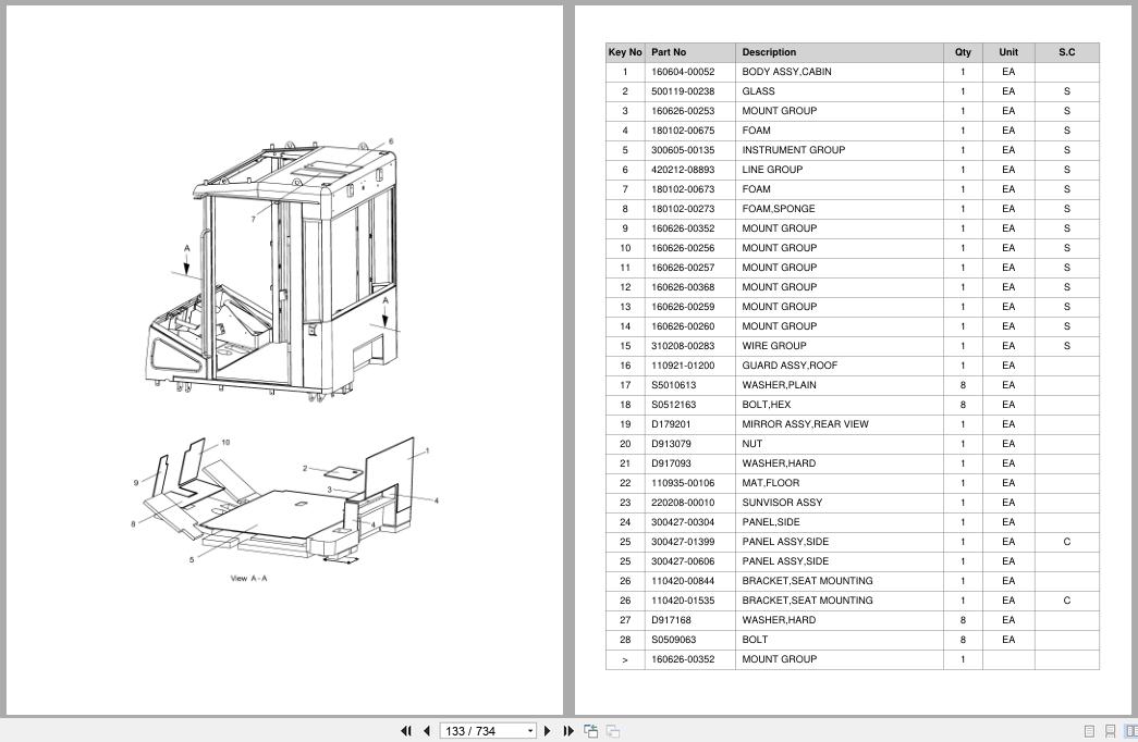 Doosan Forklift DV180S7 DV200S7 DL08 T3 Parts Catalog SB1131 (2)