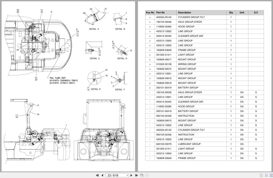 Doosan Forklift DV250S7 DV300S7 Tier 4 Parts Catalog SB1239 (2)