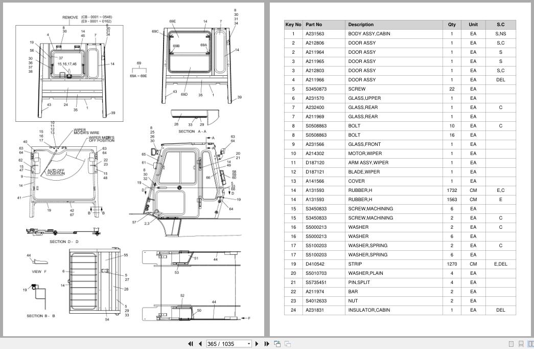 Doosan Forklift G35S2 G40S2 G45S2 G50C2 G40SC2 G45SC2 G50SC2 Parts Catalog SB1010 (2)