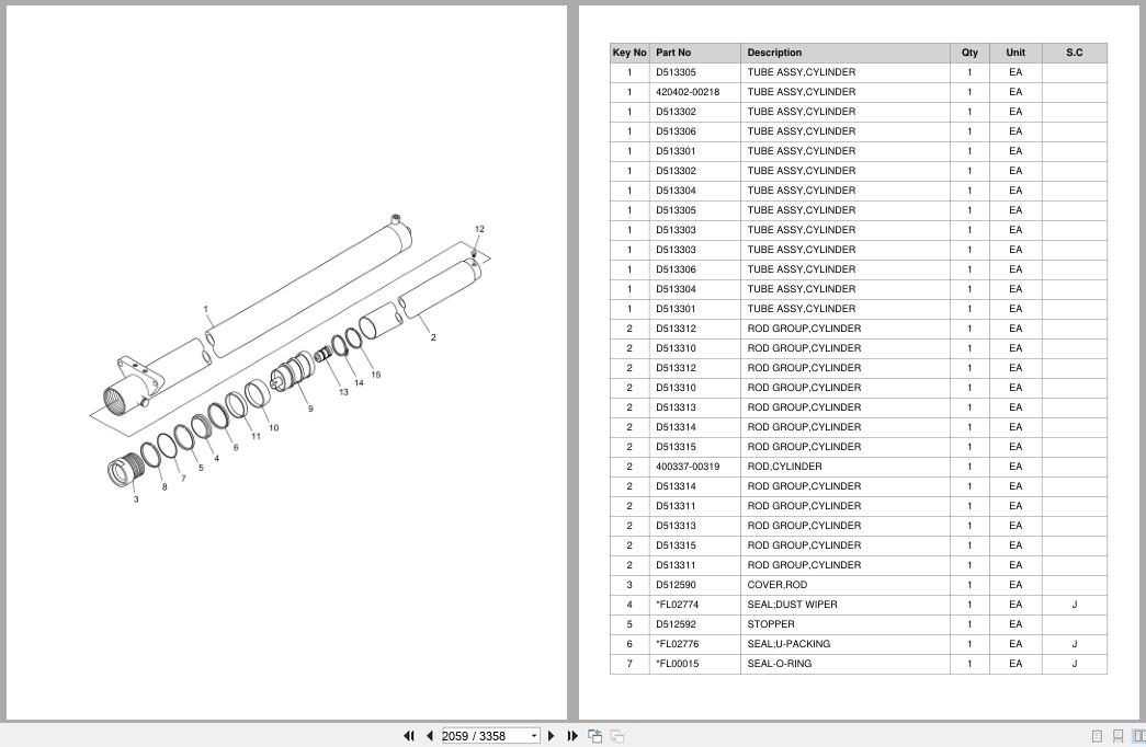 Doosan Forklift G35S5 G40S5 G45S5 G40SC5 G45SC5 G50SC5 G55SC5 G50C Parts Catalog SB1098 (2)