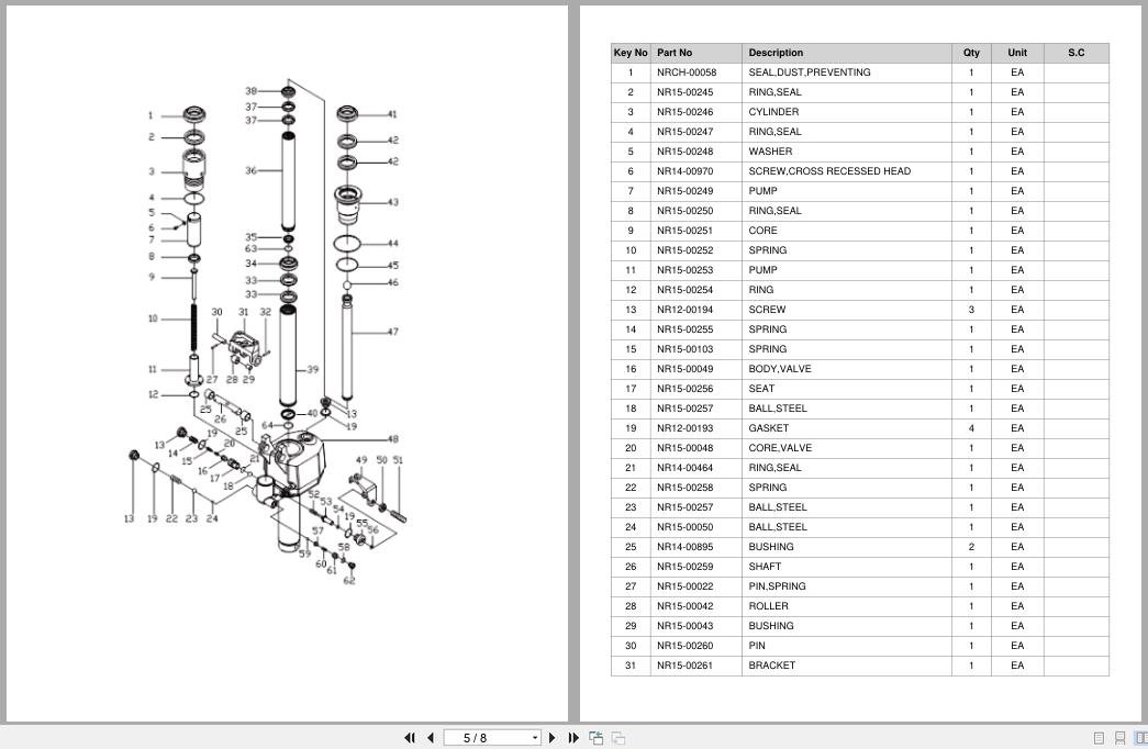 Doosan Hand Pallet Truck HPT10J Equipment Parts Catalog SB1201 (2)