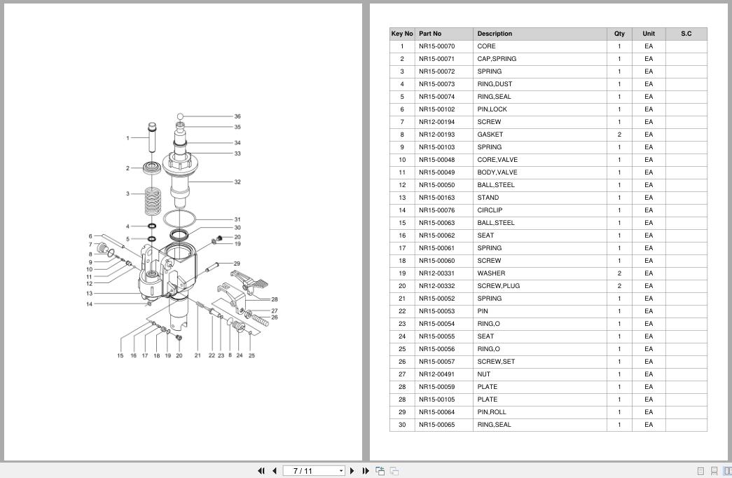 Doosan Hand Pallet Truck HPT25WL Equipment Parts Catalog SB1200 (2)