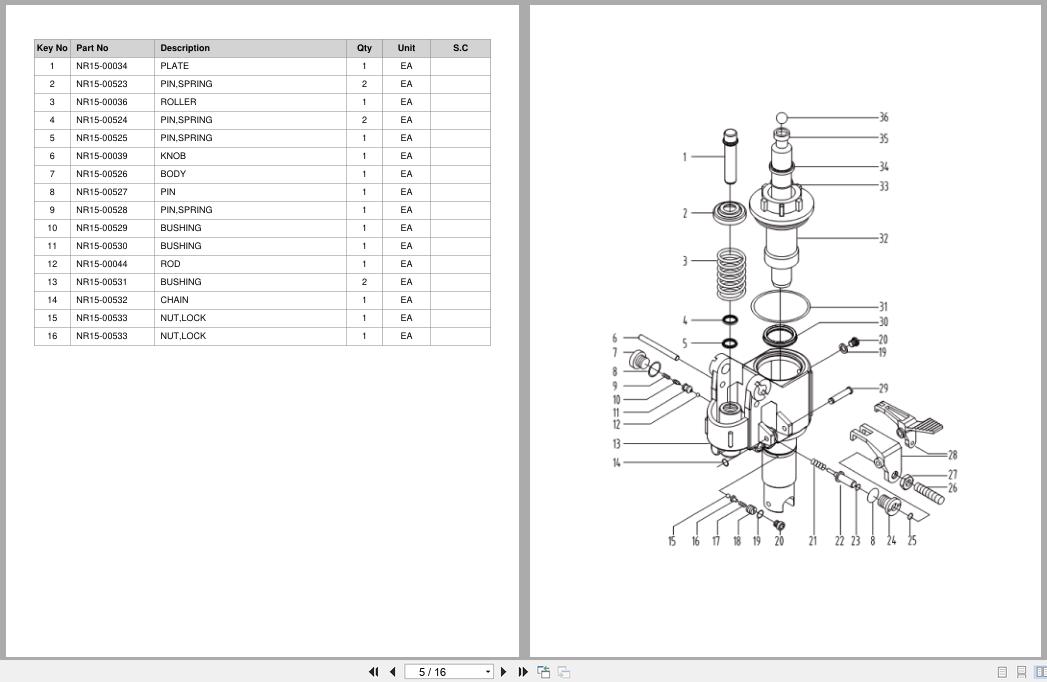 Doosan Hand Pallet Truck HPT25WS Equipment Parts Catalog SB1199 (2)