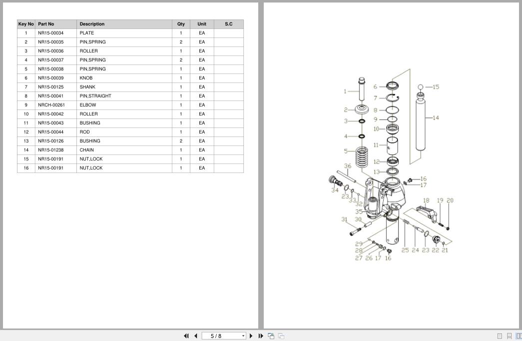 Doosan Hand Pallet Truck HPT30EB Equipment Parts Catalog SB1237 (2)