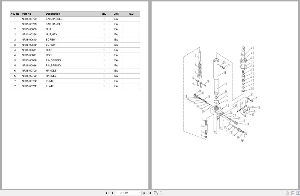 Doosan Lift Table LFT100 LFT150 Equipment Parts Catalog SB1218 (2)