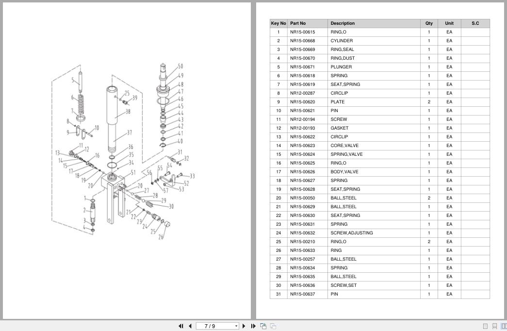 Doosan Lift Table LFT15D LFTE15D Equipment Parts Catalog SB1215 (2)