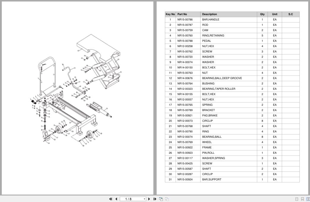 Doosan Lift Table LFT80D Equipment Parts Catalog SB1220 (1)