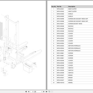 Doosan Stacker SSTK1000 SSTK1500 SSTK1000A SSTK1500A Equipment Parts Catalog SB1250 (1)
