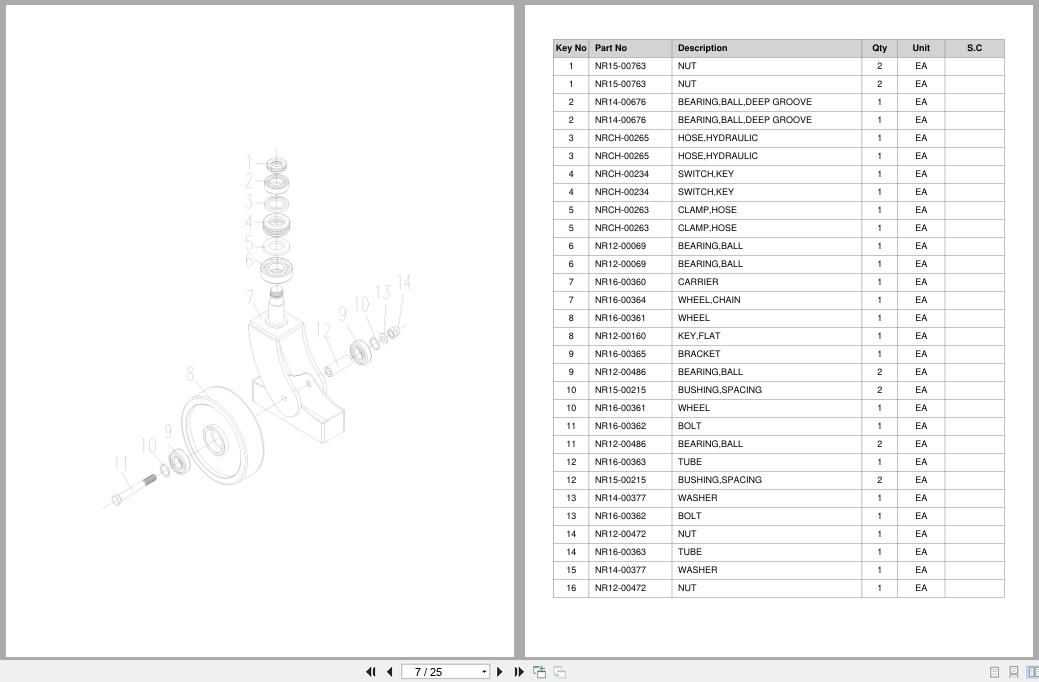 Doosan Stacker SSTK1000 SSTK1500 SSTK1000A SSTK1500A Equipment Parts Catalog SB1250 (2)