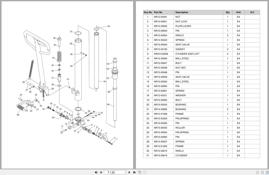 Doosan Stacker STK100W STK150W Equipment Parts Catalog SB1230 (2)