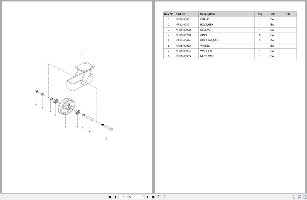 Doosan Stacker STK50S Equipment Parts Catalog SB1226 (1)