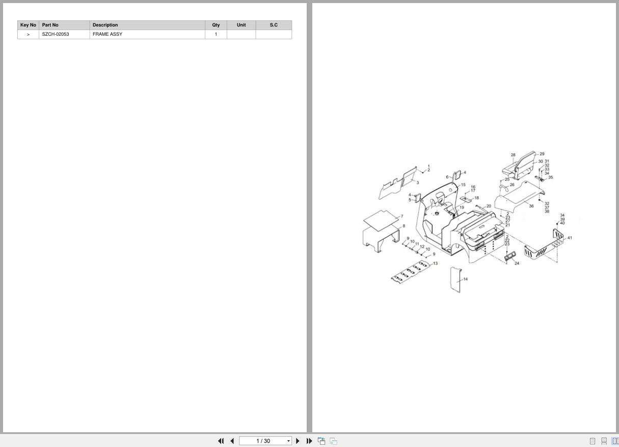 Doosan Tow Tractor BT20 DM10 Equipment Parts Catalog SB5167Y (1)
