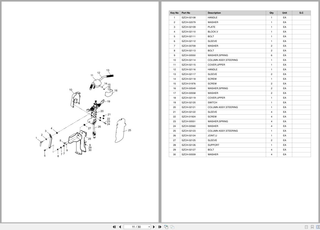 Doosan Tow Tractor BT20 DM10 Equipment Parts Catalog SB5167Y (2)