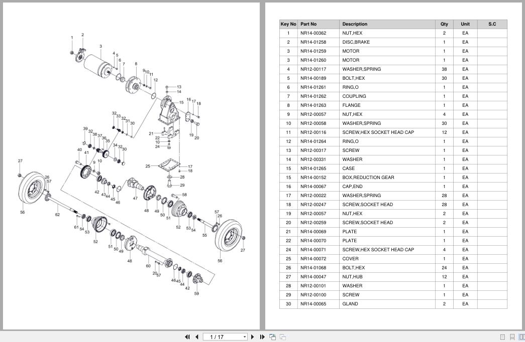 Doosan Tow Tractor BTT20 BTT30 BTT50 BTT60S 7 Equipment Parts Catalog SB1175 (1)