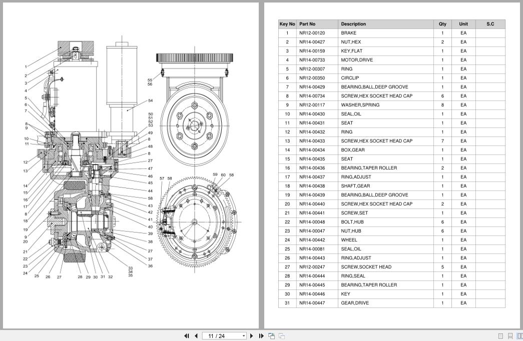 Doosan Tow Tractor BWT45S 7 Equipment Parts Catalog SB1279 (2)