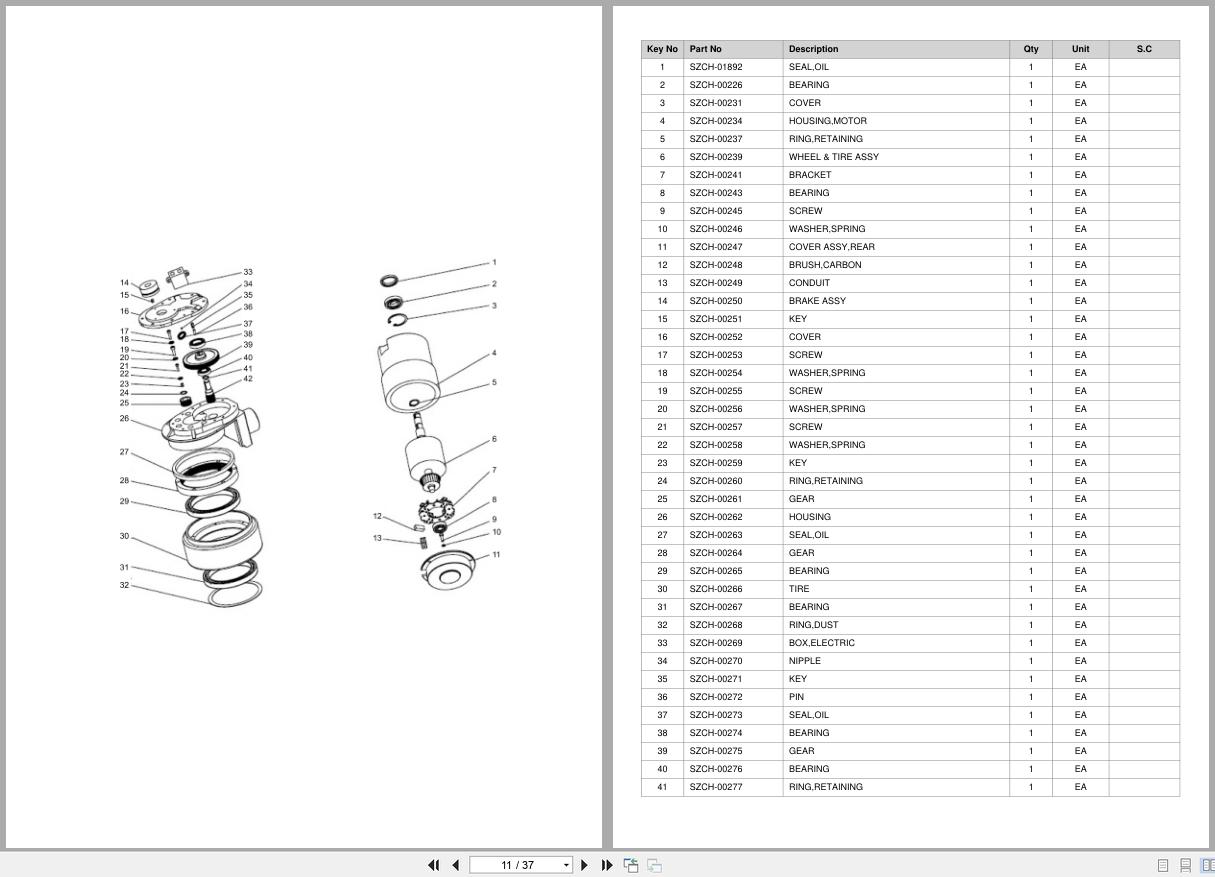 Doosan Walkie Pallet Truck BWP15 DE10 Equipment Parts Catalog SB5159Y (2)