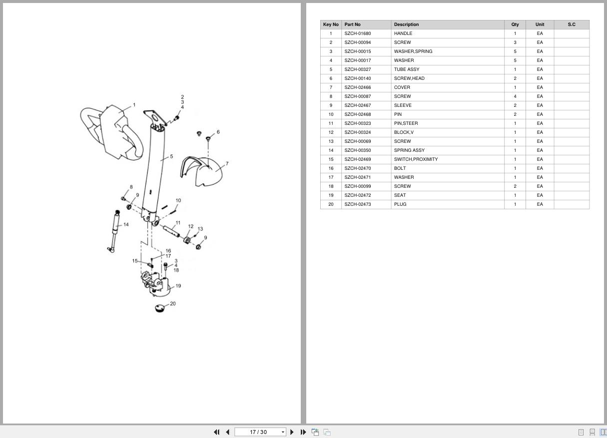 Doosan Walkie Pallet Truck BWP15 Equipment Parts Catalog SB5172Y (2)