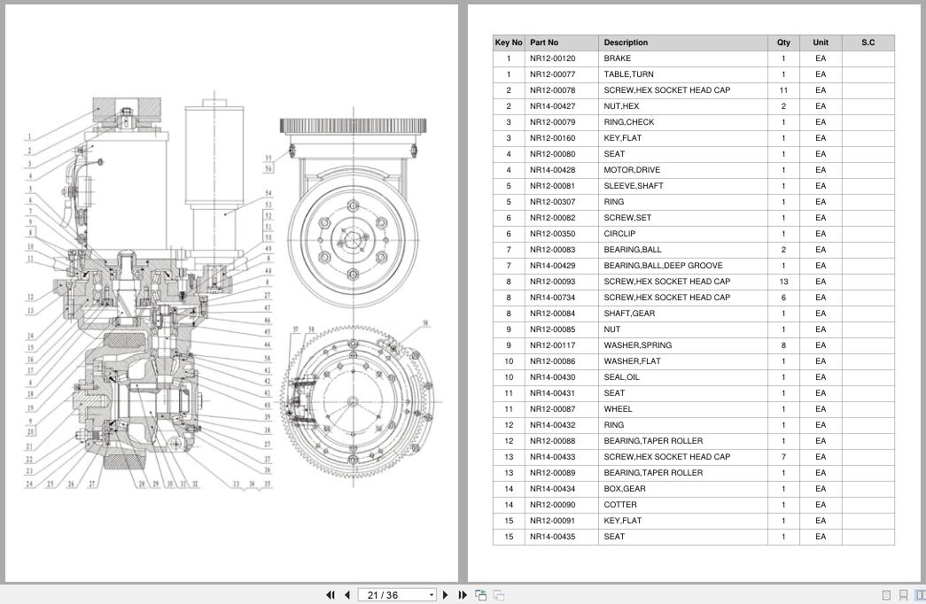 Doosan Walkie Stacker BWR33S 7 Equipment Parts Catalog SB1144 (2)