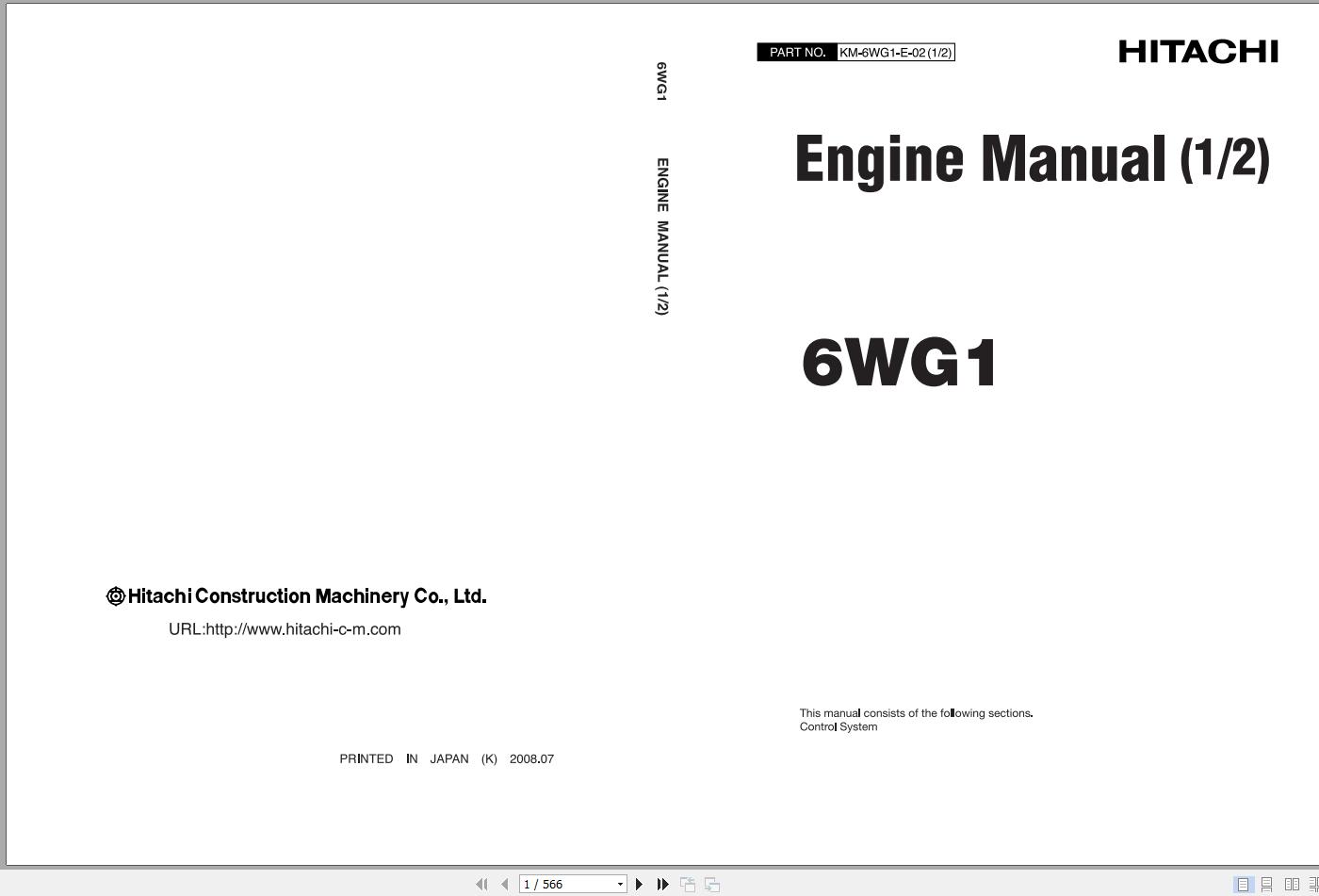Hitachi 6WG1 Engine Manual KM 6WG1 E 03 2