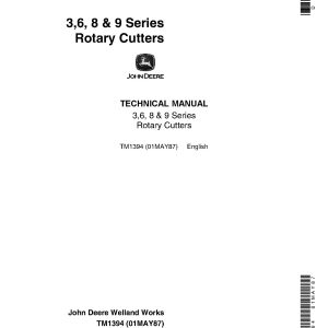 John Deere 1008 1408 1418 1508 403 503 506 509 603 606 609 709 Rotary Cutters Technical Manual TM1394 (1)