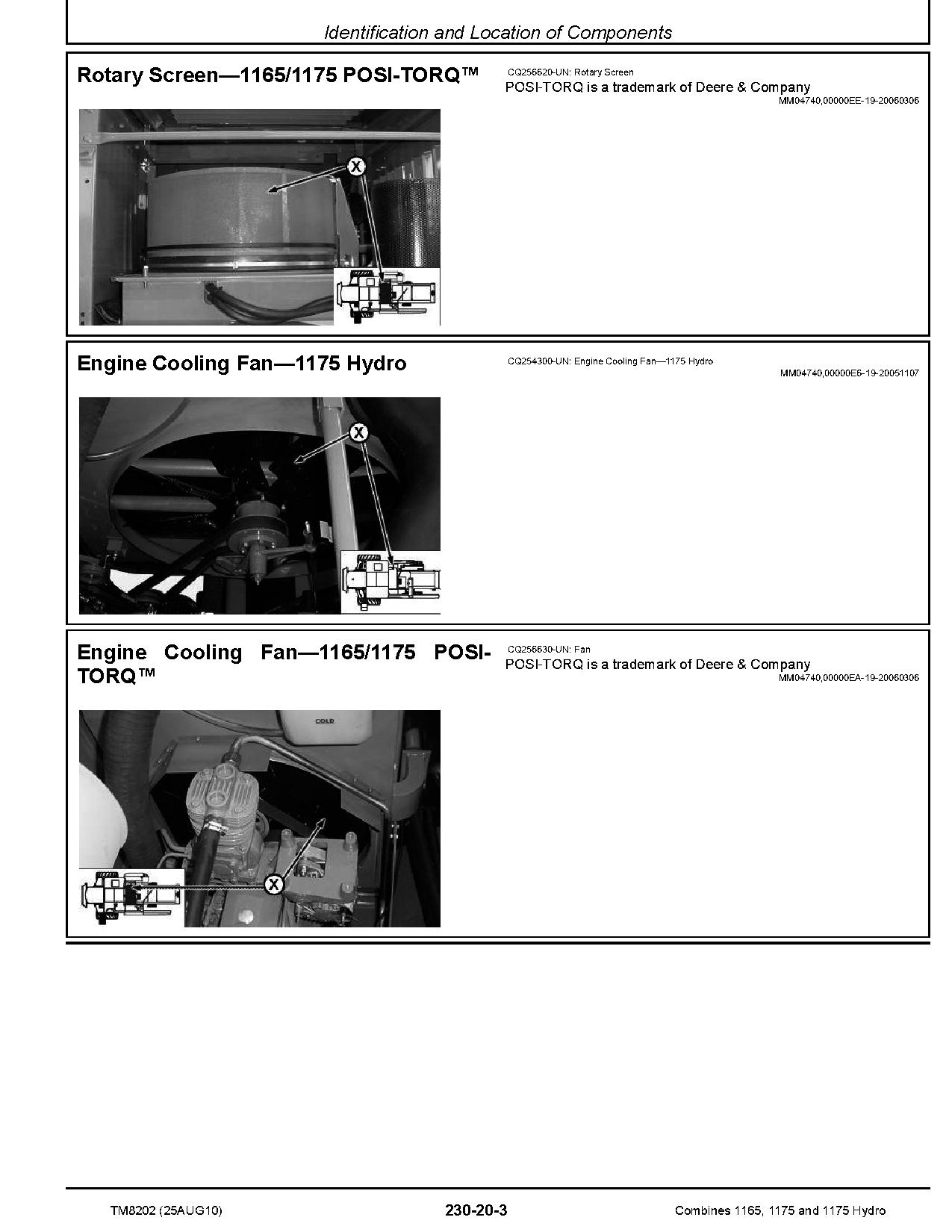 John Deere 1165 1175 Combines Operation Test Manual TM8202 (2)