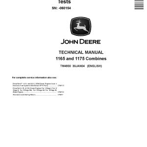 John Deere 1165 1175 Repair Operation Test Manual TM4930 (1)