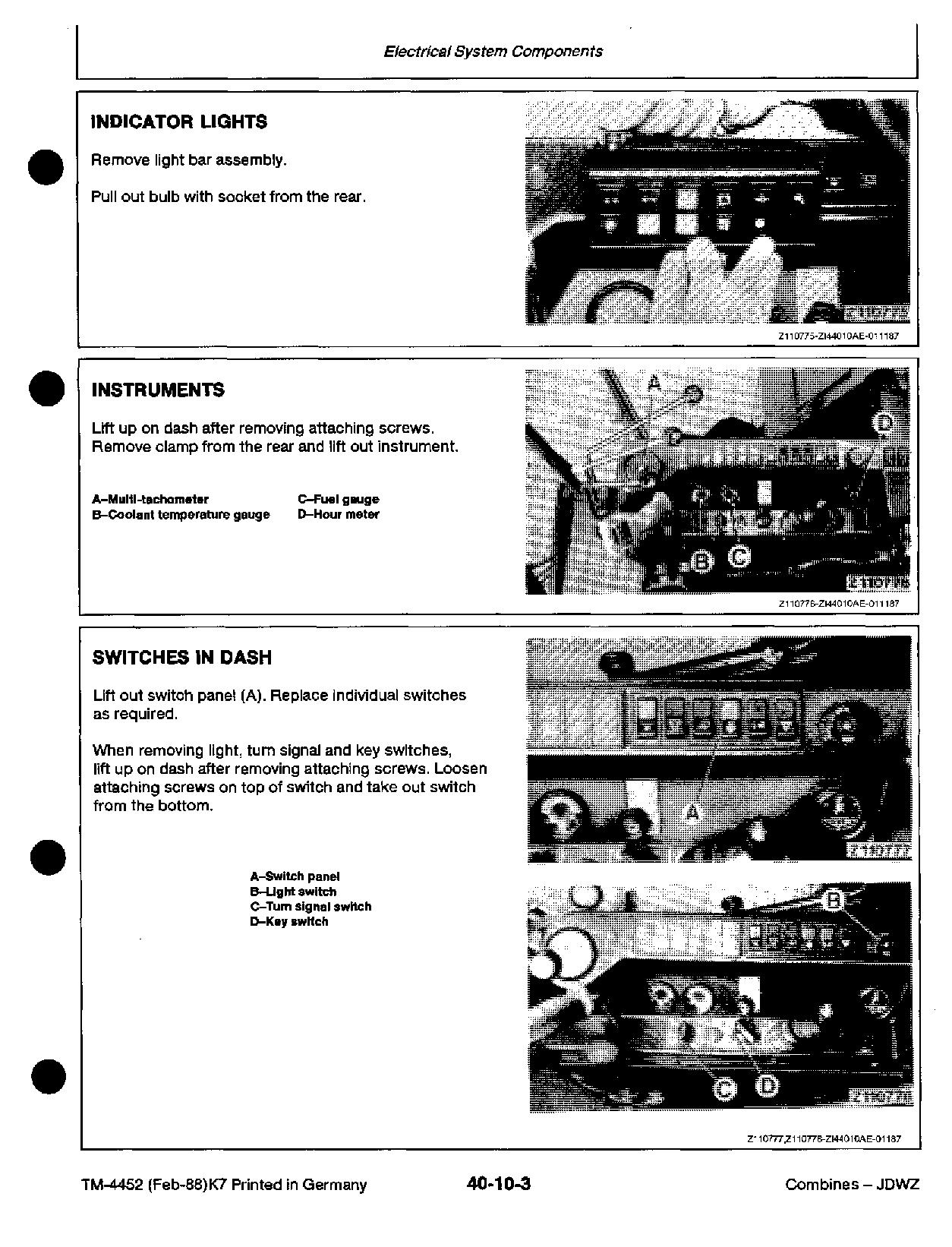 John Deere 1166 1169H 1174 1177 1188 Combines Technical Manual TM4452 (2)