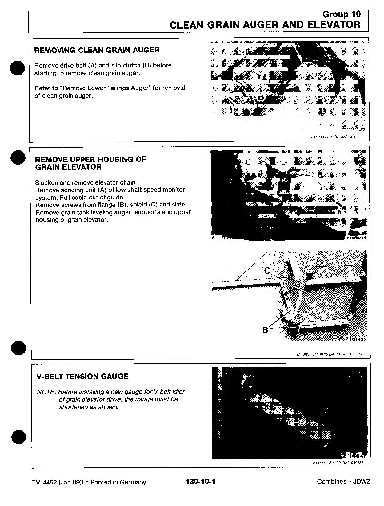 John Deere 1166 1169H 1174 1177 1188 Combines Technical Manual TM4452 (4)
