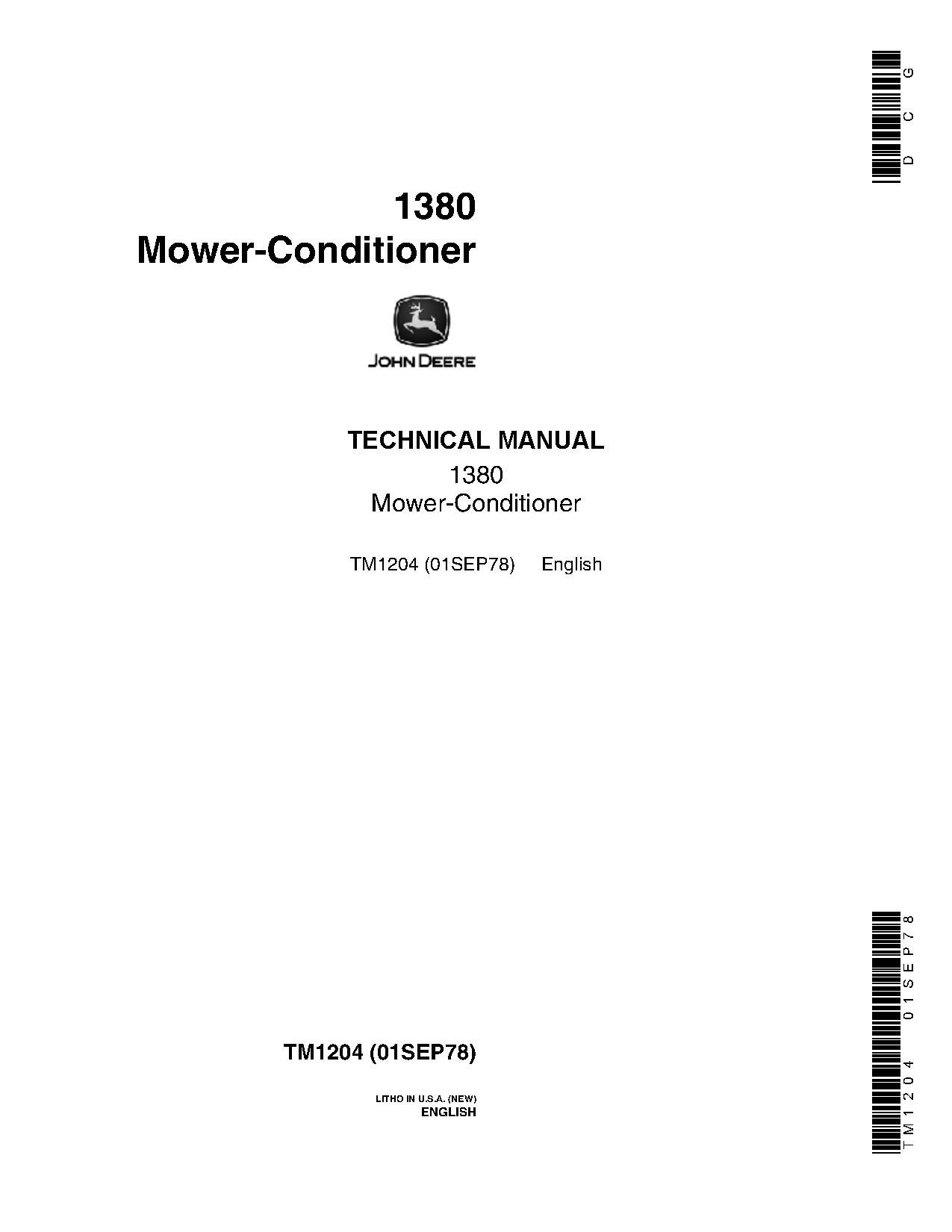 John Deere 1380 Mower Conditioners Technical Manual TM1204 (1)